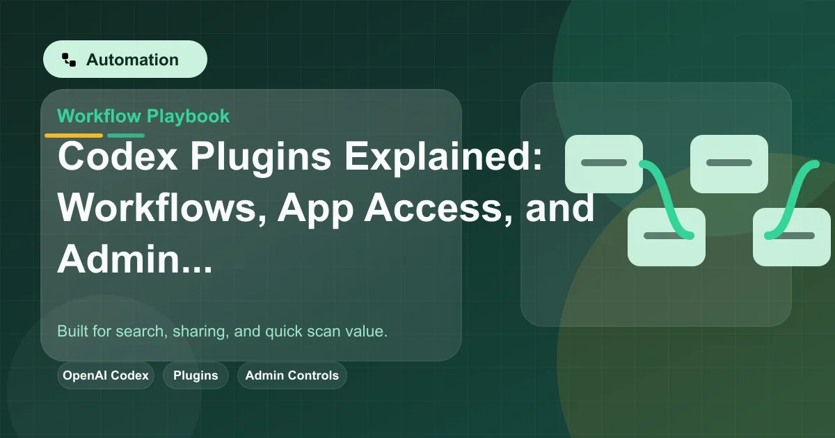 Codex Plugins Explained: Workflows, App Access, and Admin Controls featured image